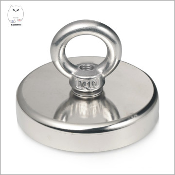 Powerful Heavy Duty Round Neodymium Fishing Magnet With Eyebolt And Countersunk Hole